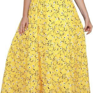 Women's Long Maxi Plus Size Skirt 2025 Trendy Flowy Elastic High Waist Casual Sp